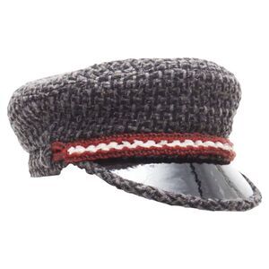 Chanel Paris Hamburg tweed braid patent sailor hat